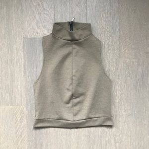 Zara High Neck Sleeveless Crop Top